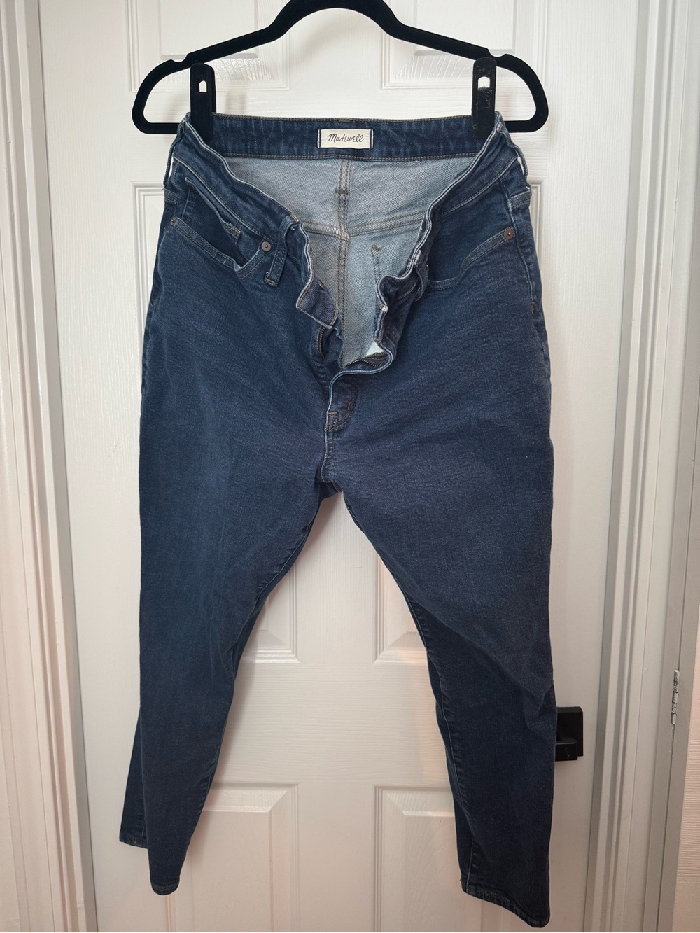 Madewell Women’s Curvy High-Rise Skinny Jeans in Navy Blue Denim - Picture 3 of 6